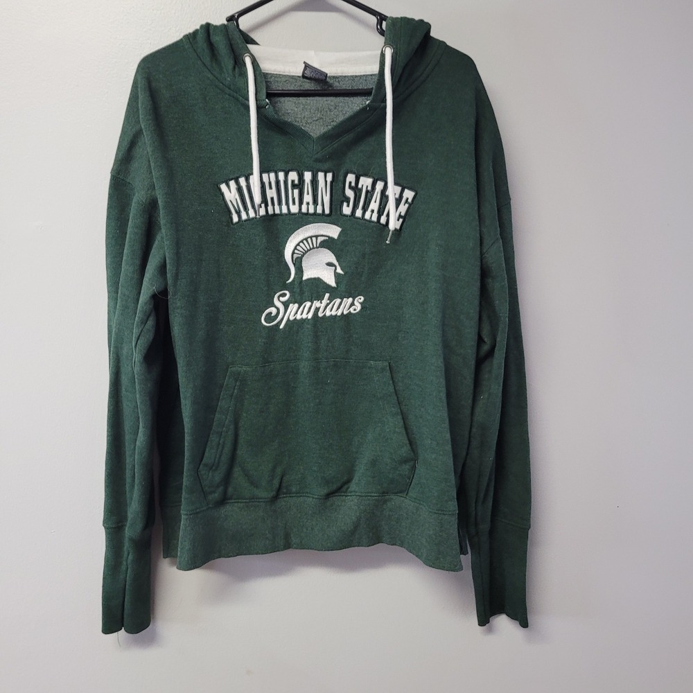 Stadium Athletics Michigan State Spartans Green Cropped Hoodie‎ XL